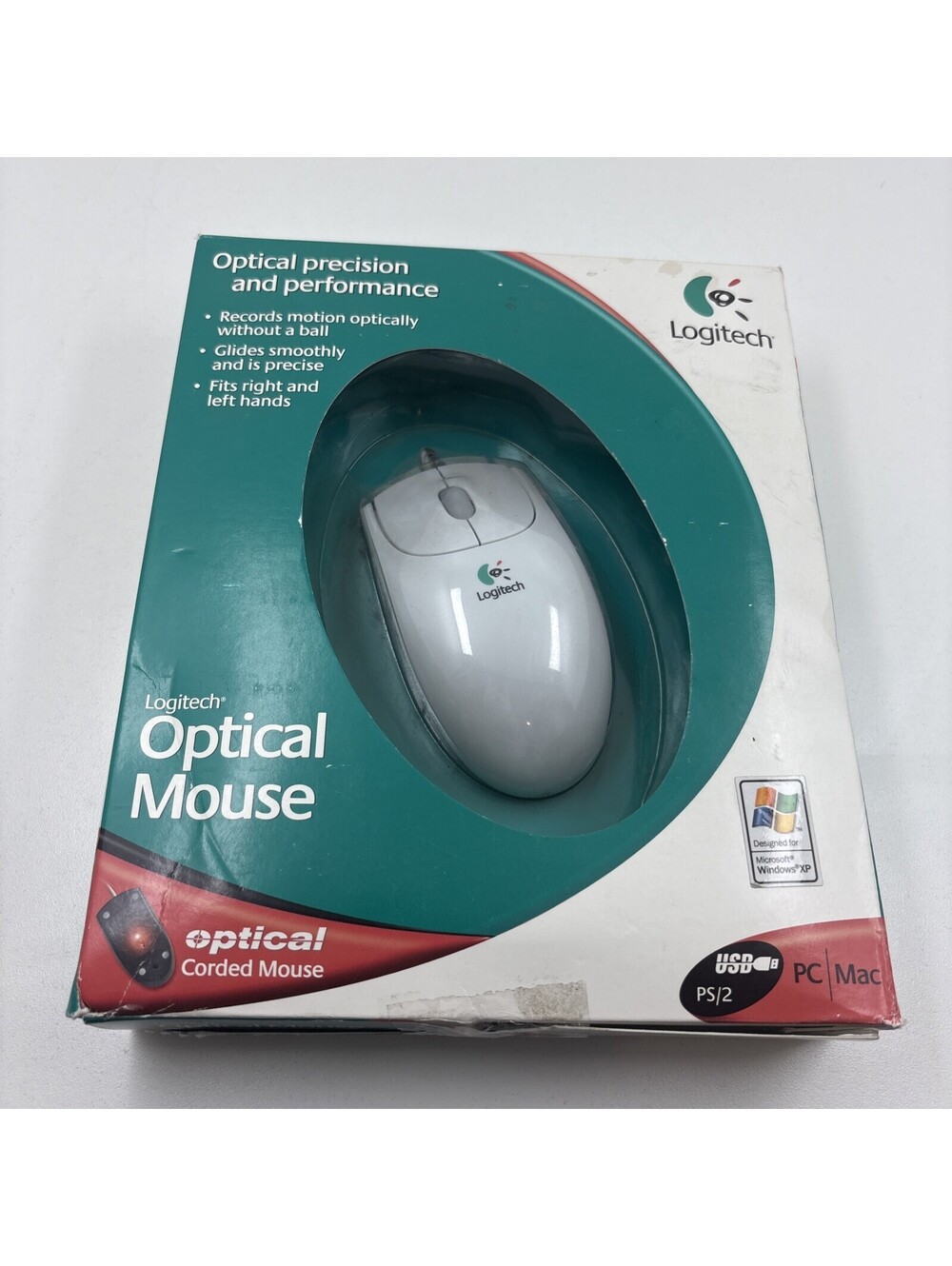 Logitech Optical Corded Mouse 930582-0403 USB to PS/2 PC Mac Open Box New